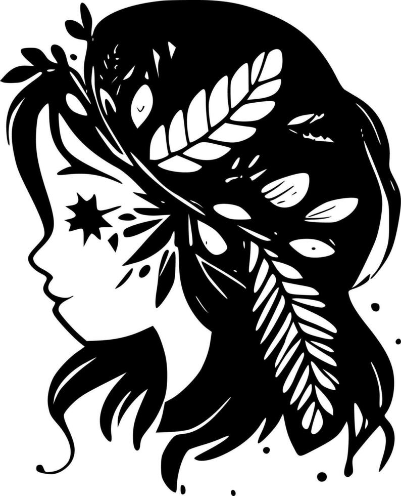 Boho - Black and White Isolated Icon - Vector illustration