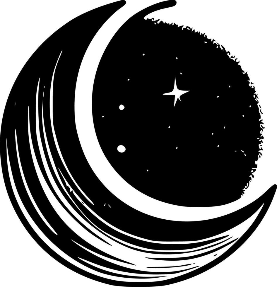 Moon - Minimalist and Flat Logo - Vector illustration