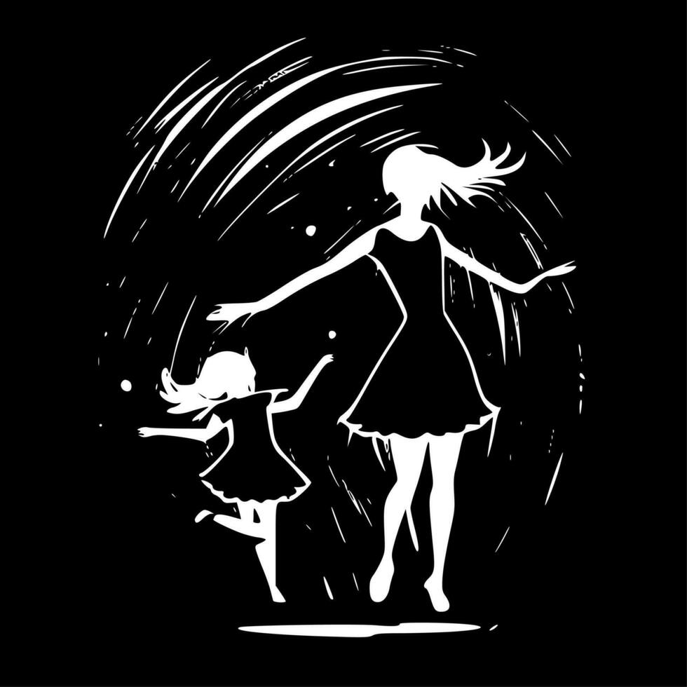 danza - negro y blanco aislado icono - vector ilustración