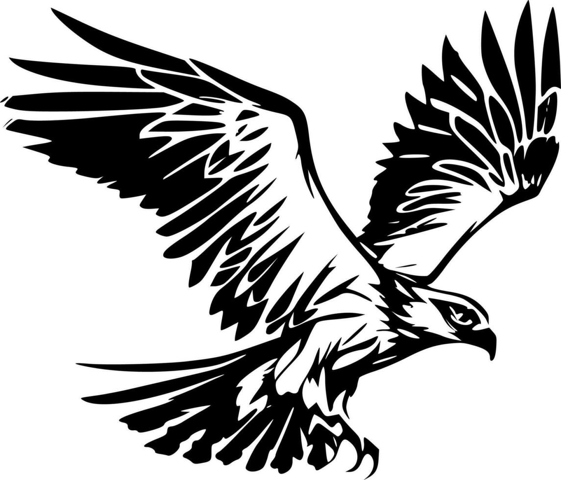 Osprey - Black and White Isolated Icon - Vector illustration