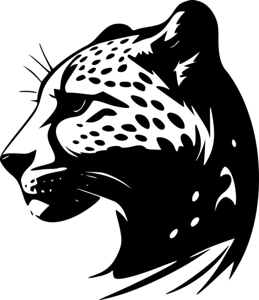 leopardo impresión - negro y blanco aislado icono - vector ilustración