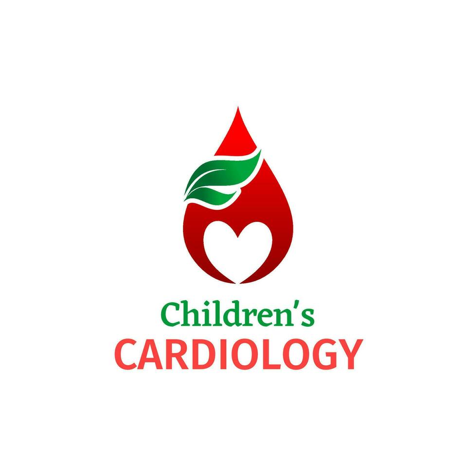 Childrens cardiology isolated icon of heart health vector