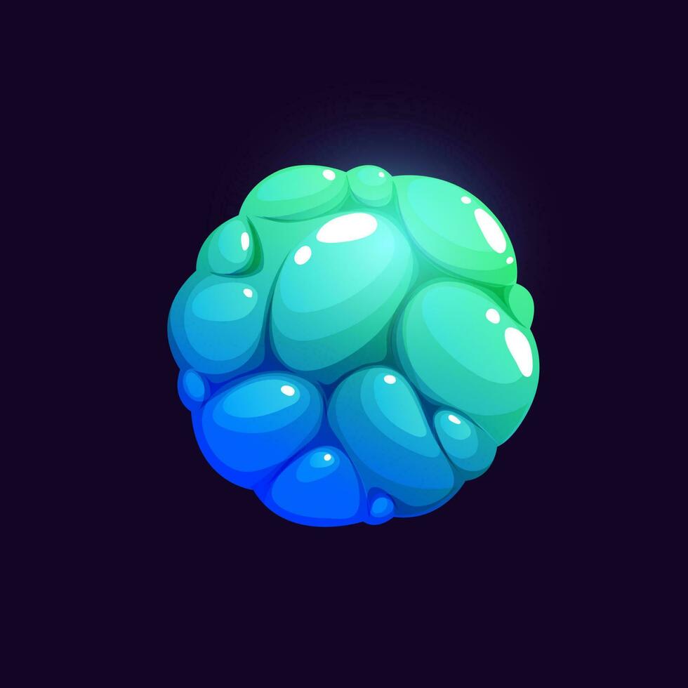 Galaxy space planet with ice surface GUI icon vector