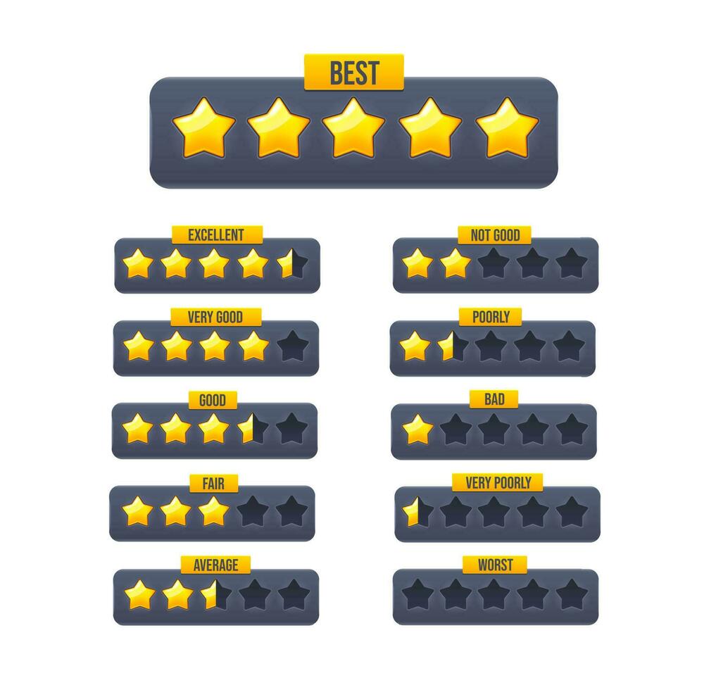 Five golden star review rate of customer feedback vector