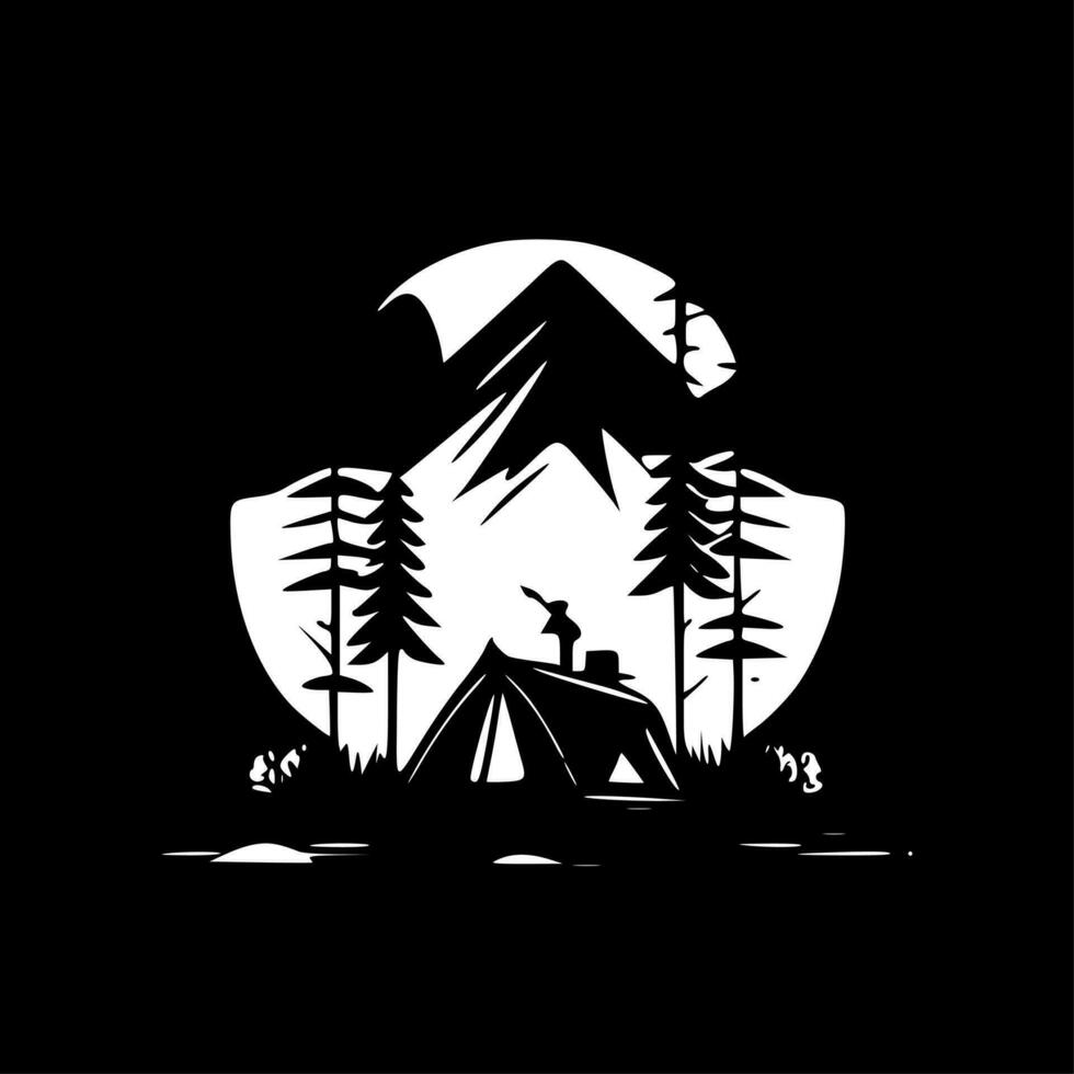 acampar - minimalista y plano logo - vector ilustración