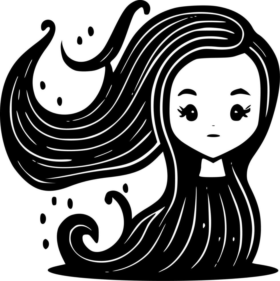 Mermaid - Minimalist and Flat Logo - Vector illustration