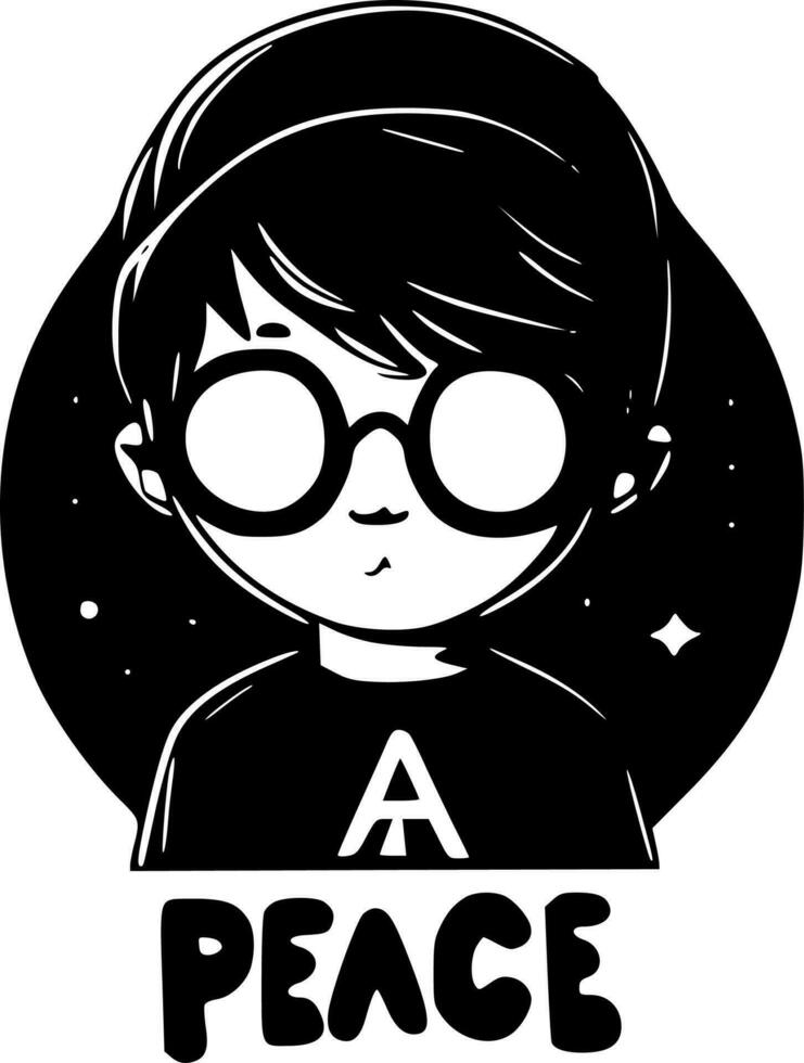 Peace, Minimalist and Simple Silhouette - Vector illustration