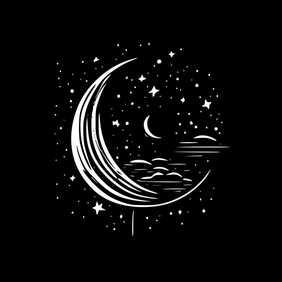 Celestial - Black and White Isolated Icon - Vector illustration