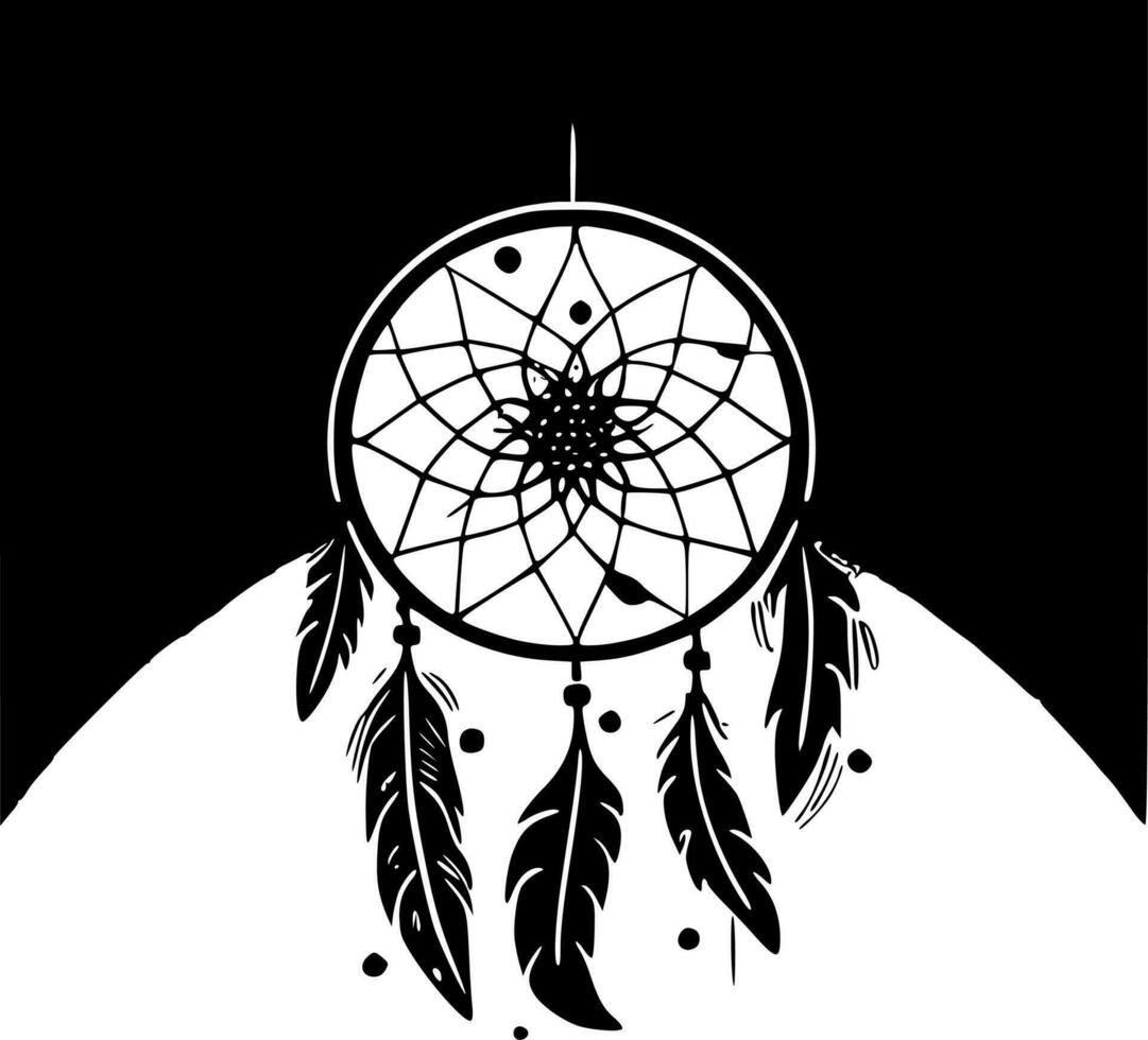 Dreamcatcher, Minimalist and Simple Silhouette - Vector illustration