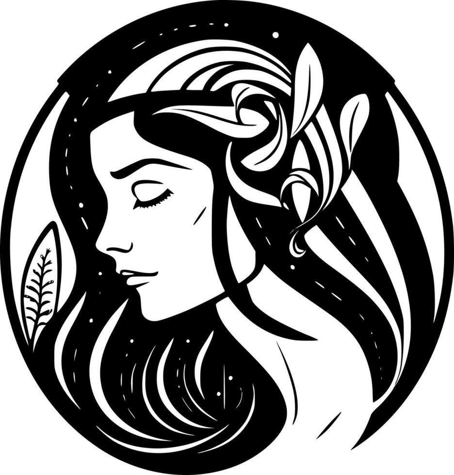 Art Nouveau - Black and White Isolated Icon - Vector illustration