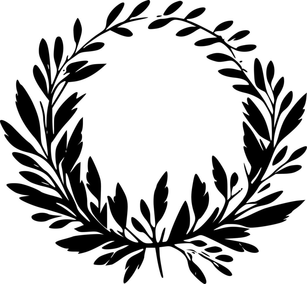 Wreath, Black and White Vector illustration