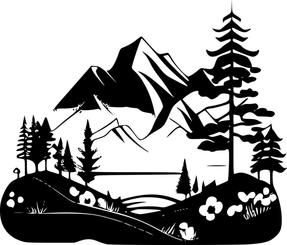 Landscape, Minimalist and Simple Silhouette - Vector illustration