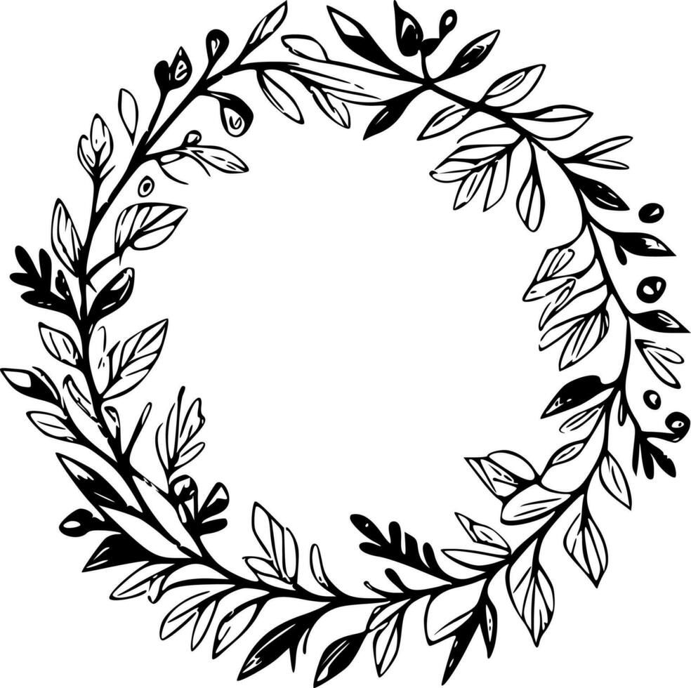 Wreath, Minimalist and Simple Silhouette - Vector illustration