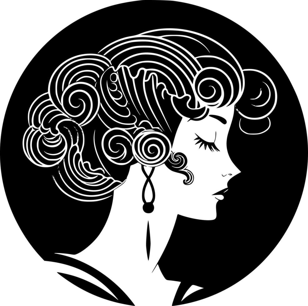 Art Nouveau, Minimalist and Simple Silhouette - Vector illustration