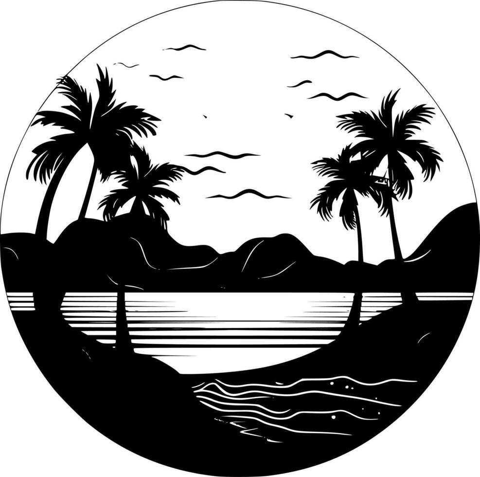 Beach Background - High Quality Vector Logo - Vector illustration ideal for T-shirt graphic