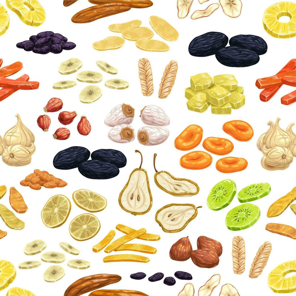 Dried fruits slices and stripes seamless pattern vector