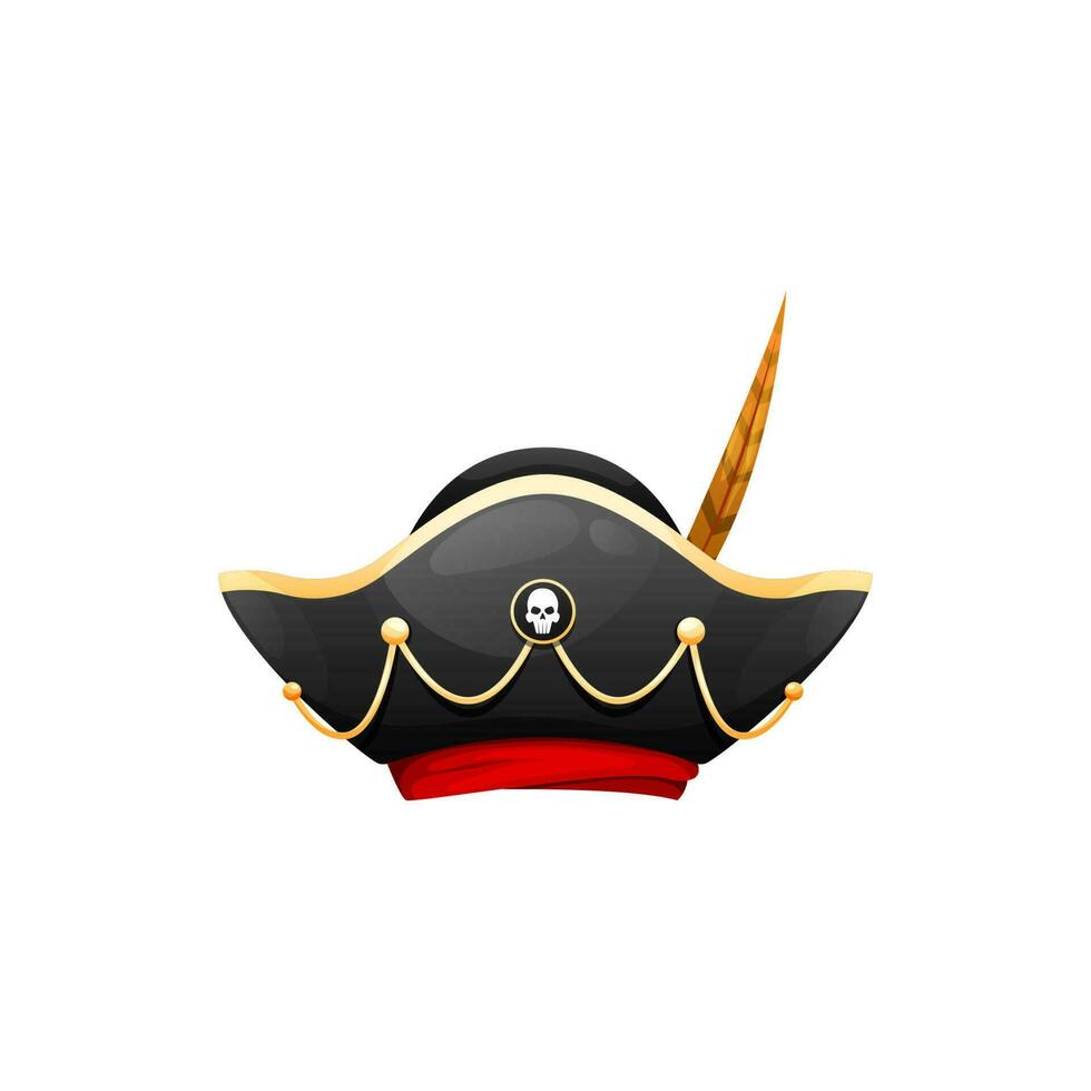 pirata sombrero, capitán sombrerería aislado marinero gorra vector