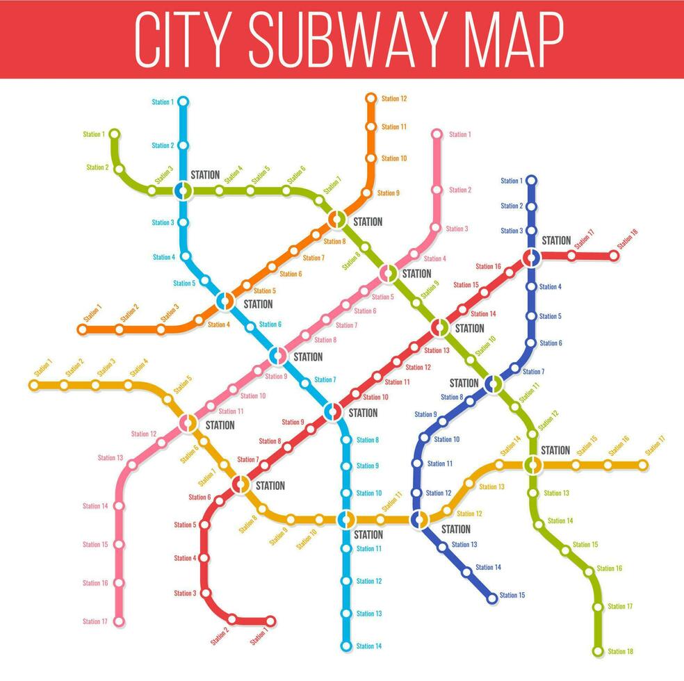 metro, subterraneo y subterráneo transporte sistema mapa vector