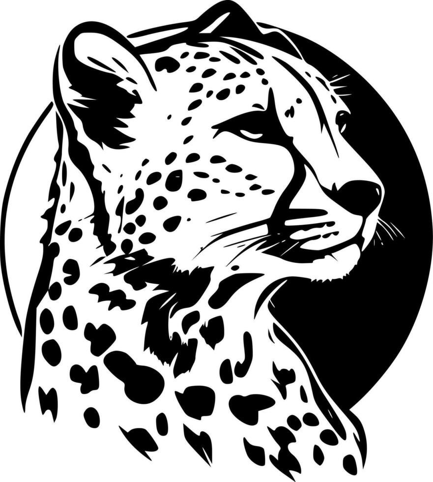 leopardo impresión - negro y blanco aislado icono - vector ilustración