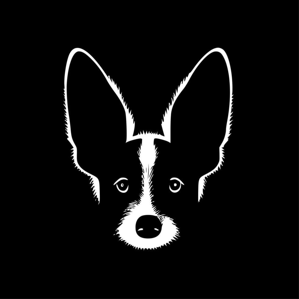 perro orejas - minimalista y plano logo - vector ilustración