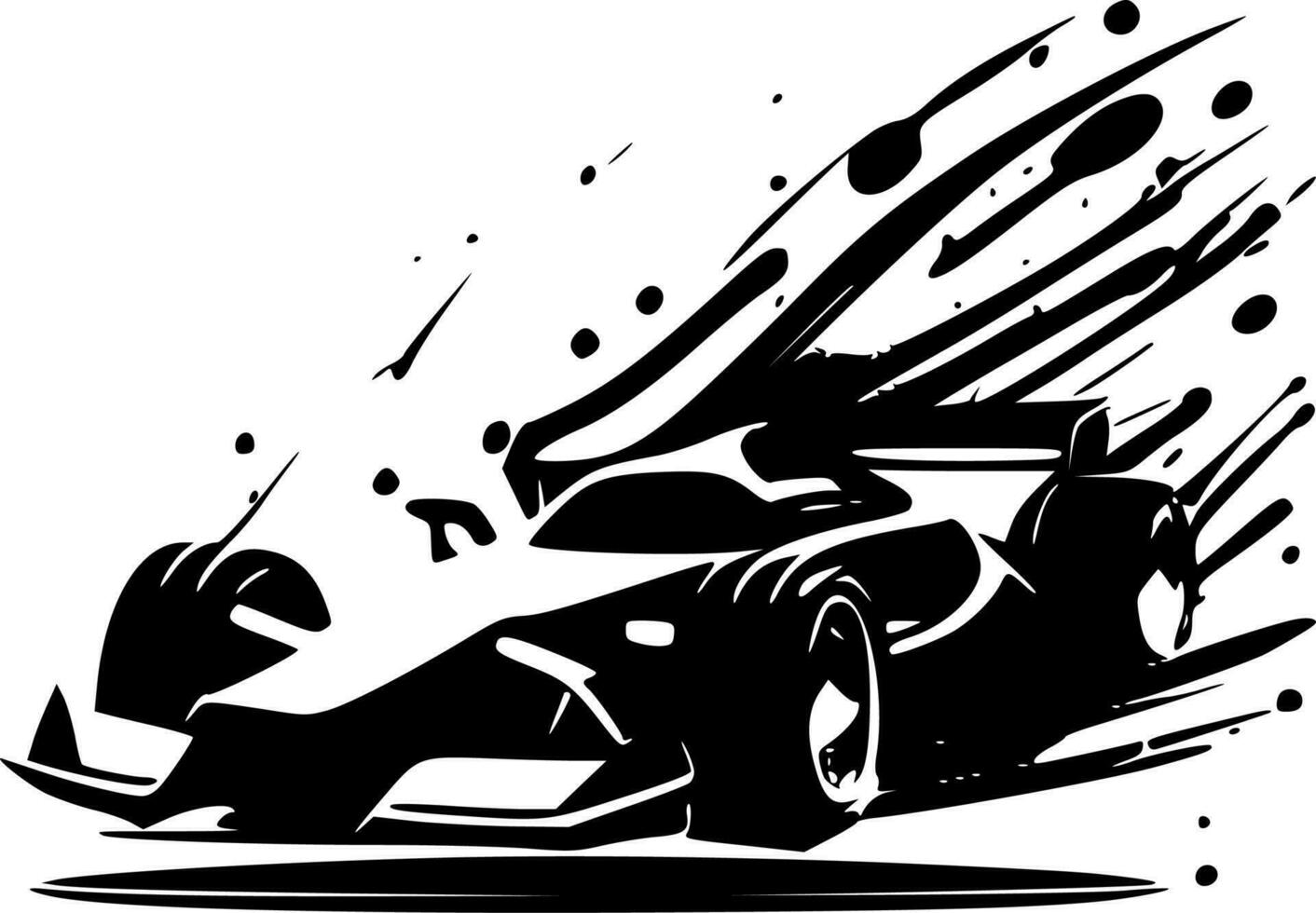 Racing, Minimalist and Simple Silhouette - Vector illustration