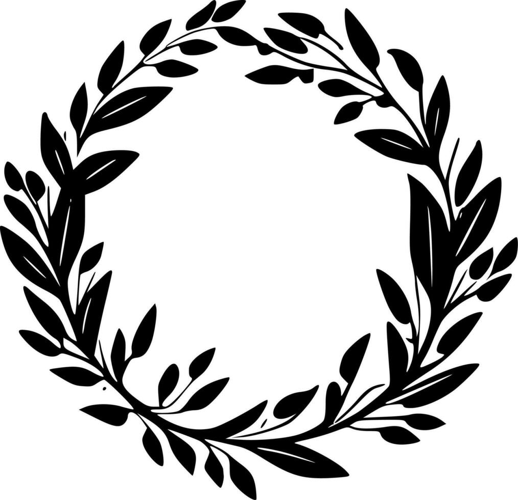 Wreath - Minimalist and Flat Logo - Vector illustration