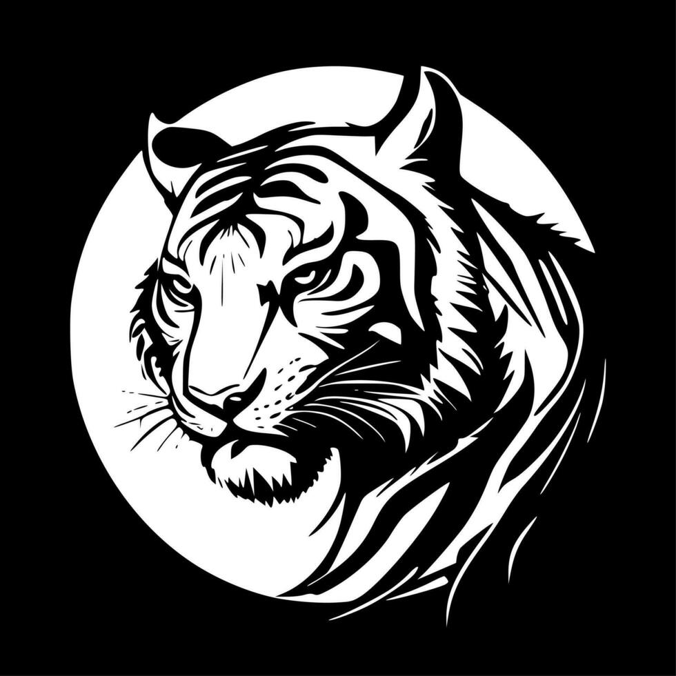 Tigers, Black and White Vector illustration