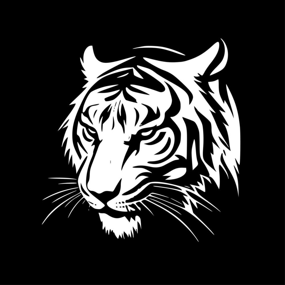 Tiger, Black and White Vector illustration