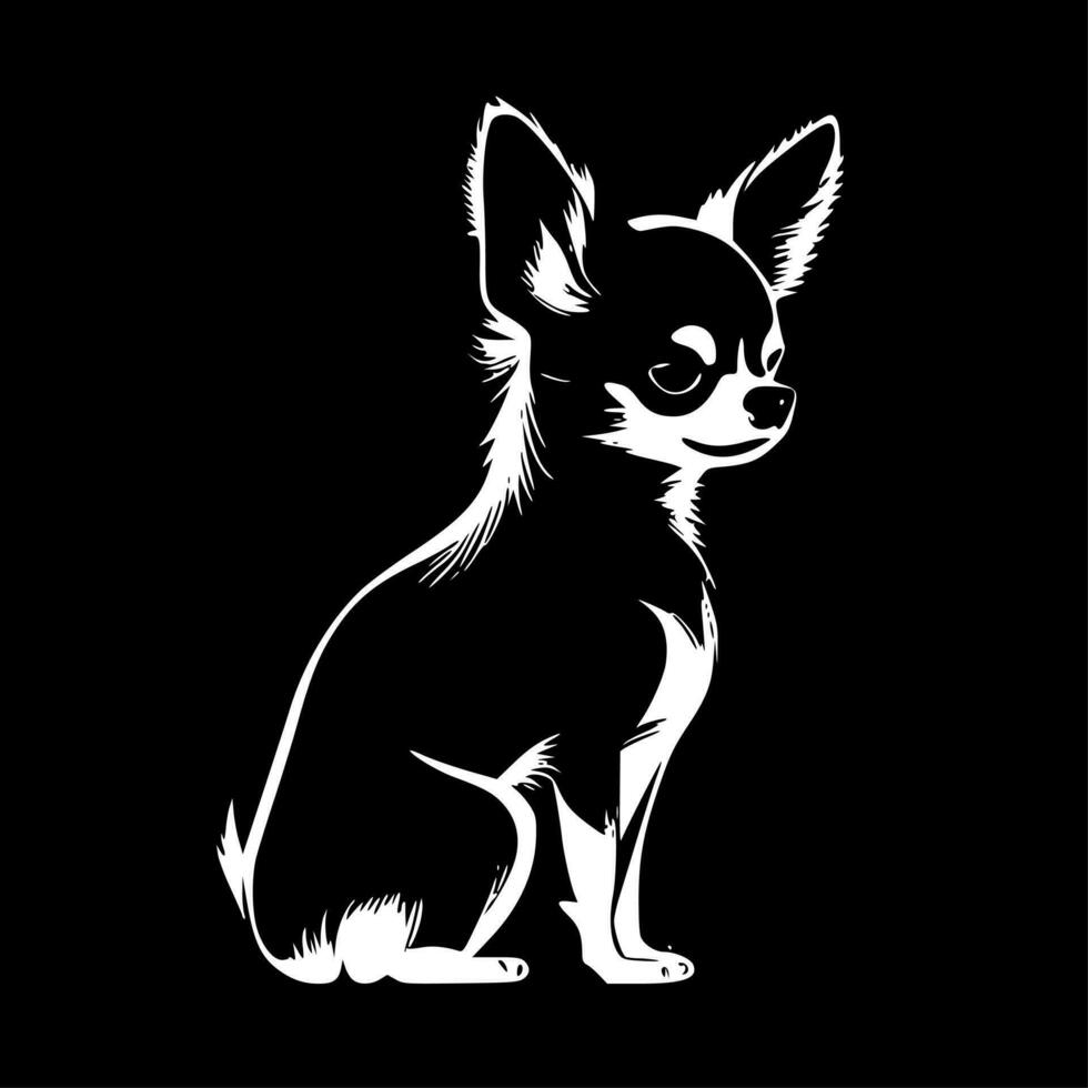 chihuahua, negro y blanco vector ilustración