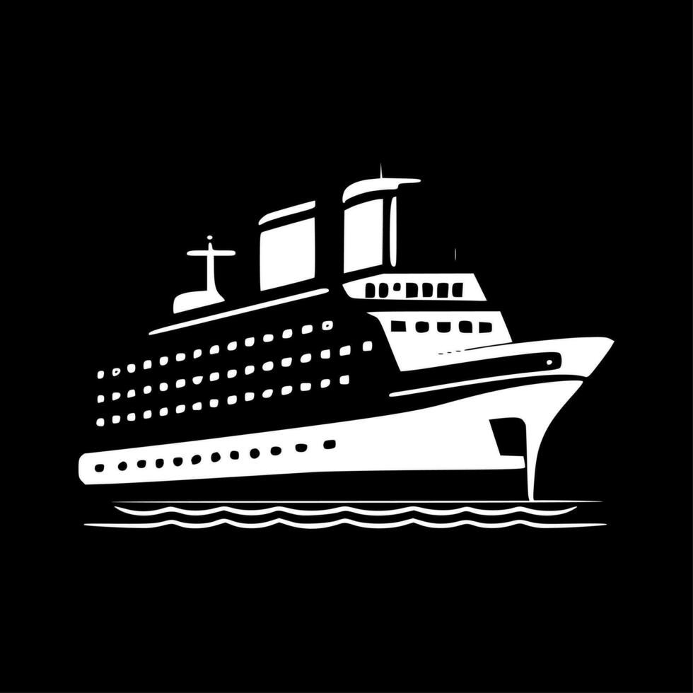 Cruise Ship - Minimalist and Flat Logo - Vector illustration