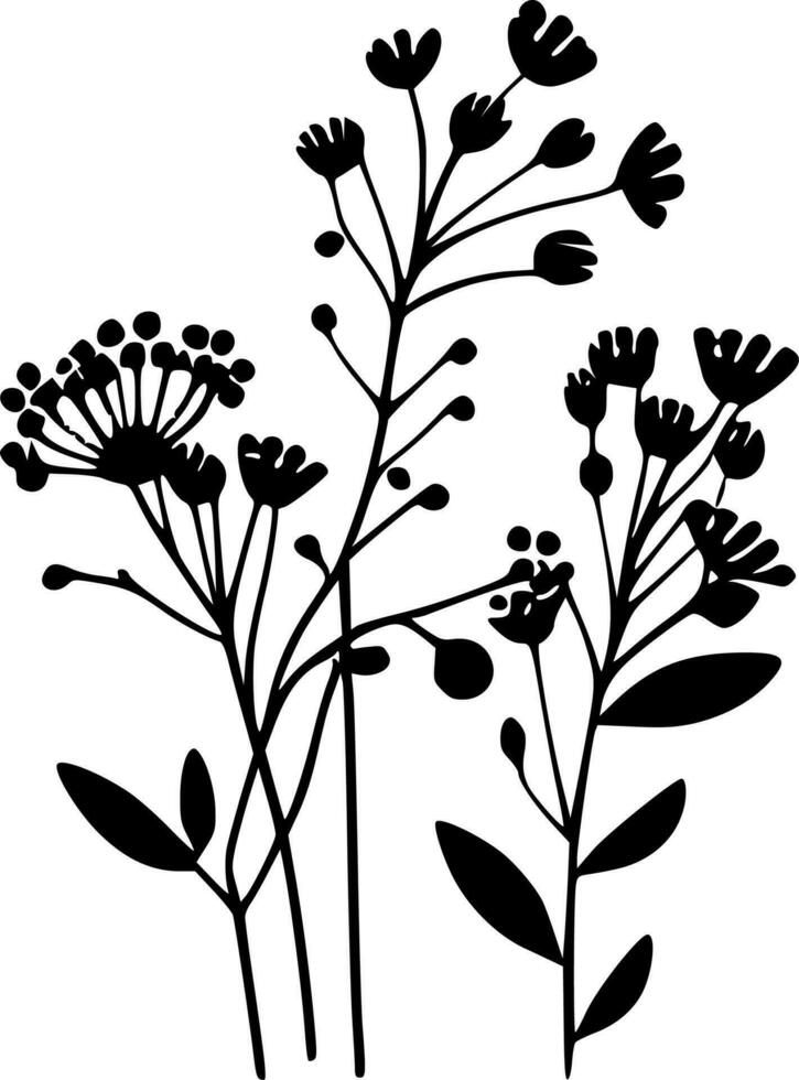 Flowers, Minimalist and Simple Silhouette - Vector illustration