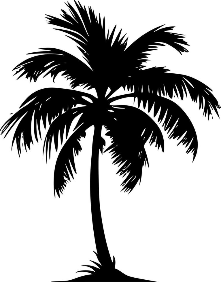 palma árbol, negro y blanco vector ilustración