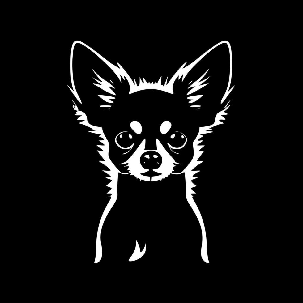 chihuahua, negro y blanco vector ilustración