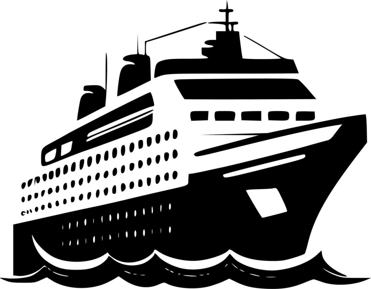 crucero - negro y blanco aislado icono - vector ilustración