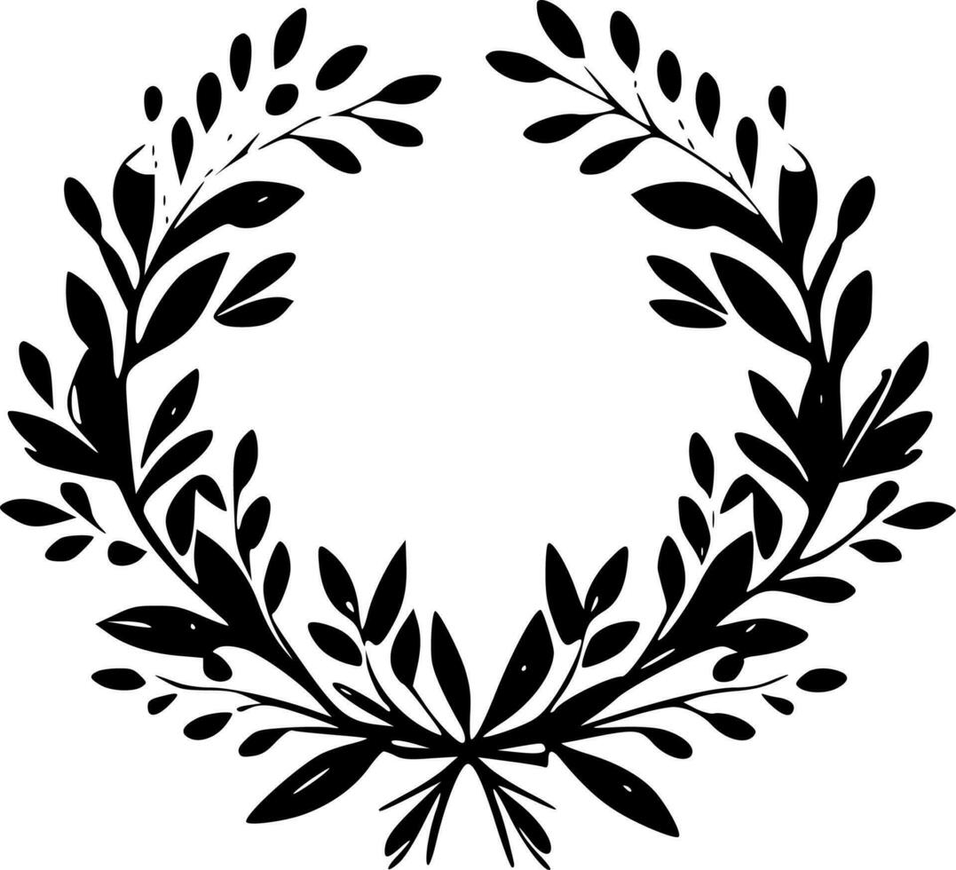 Wreath - Minimalist and Flat Logo - Vector illustration