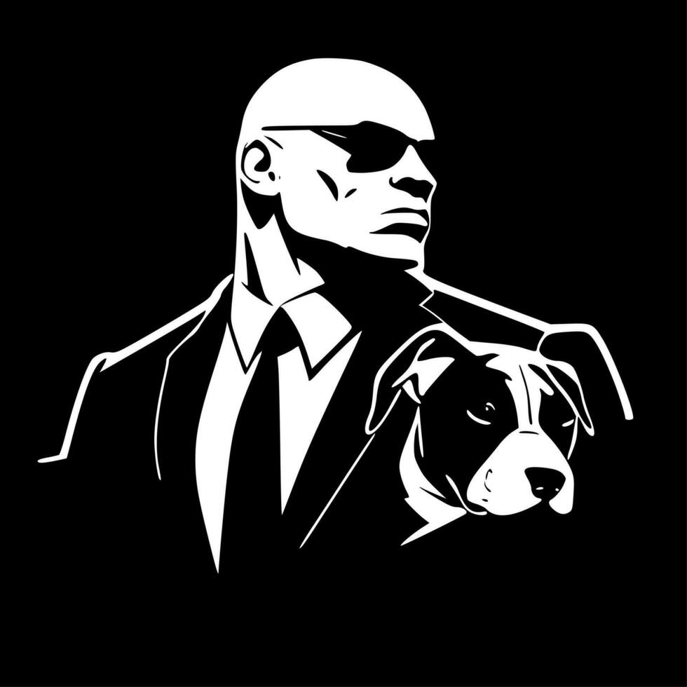 pitbull, minimalista y sencillo silueta - vector ilustración