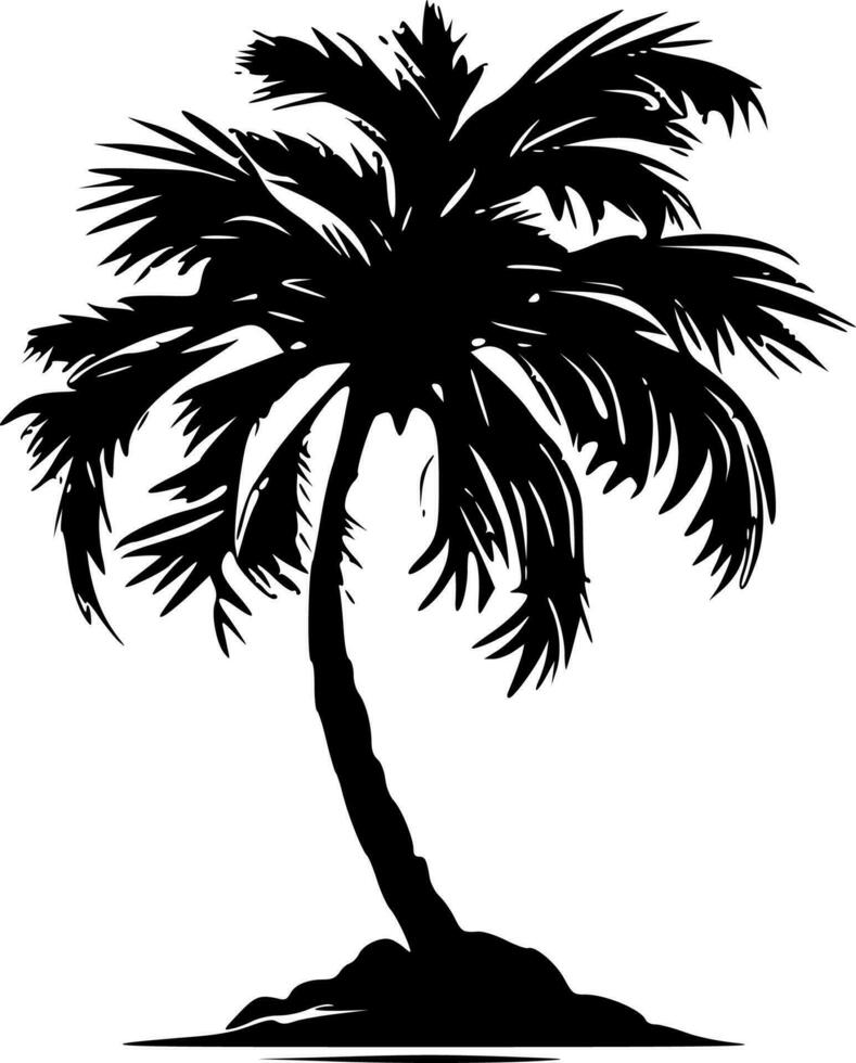 Palm Tree, Minimalist and Simple Silhouette - Vector illustration