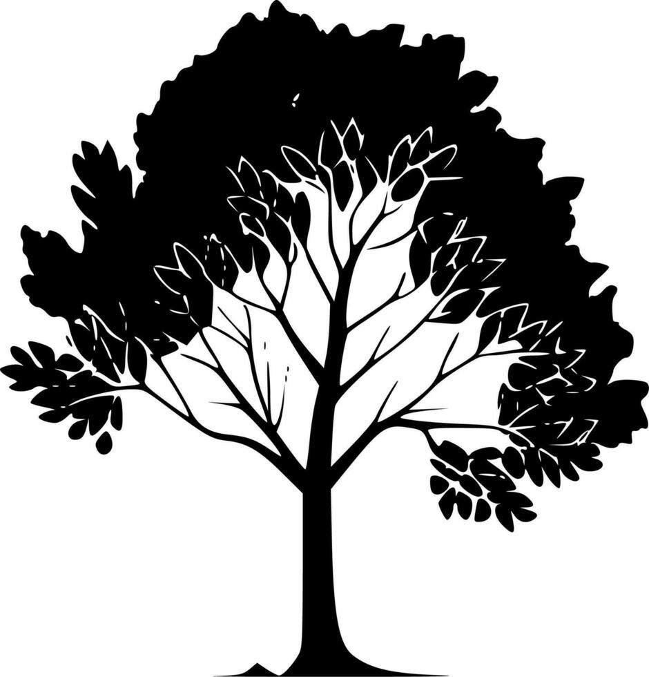 Tree, Black and White Vector illustration