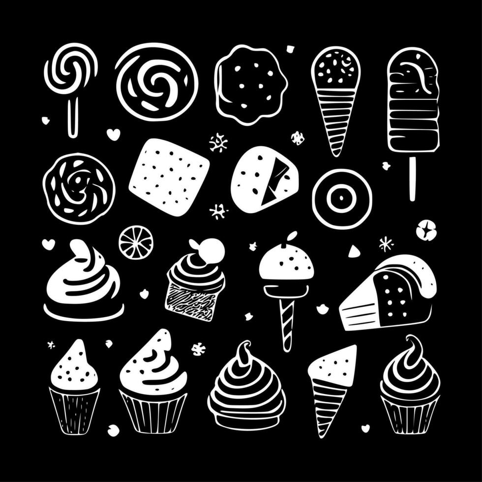 Sweets - Black and White Isolated Icon - Vector illustration