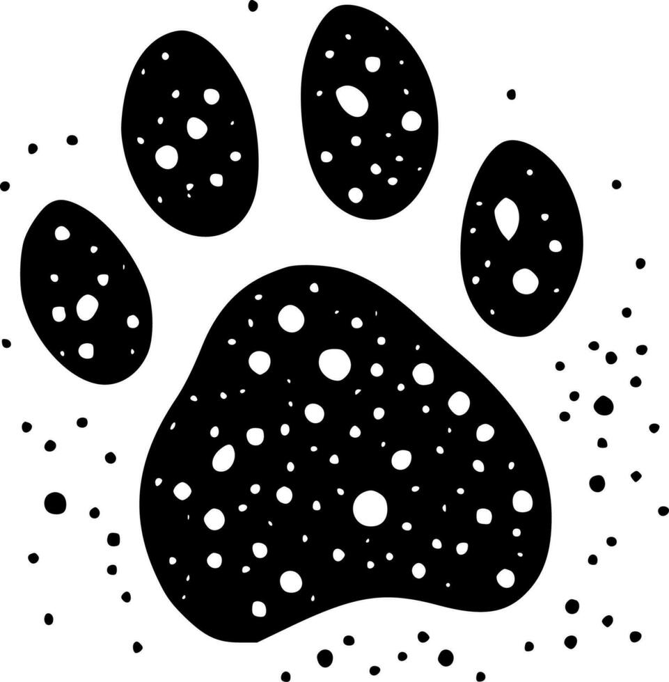 Paw - Black and White Isolated Icon - Vector illustration