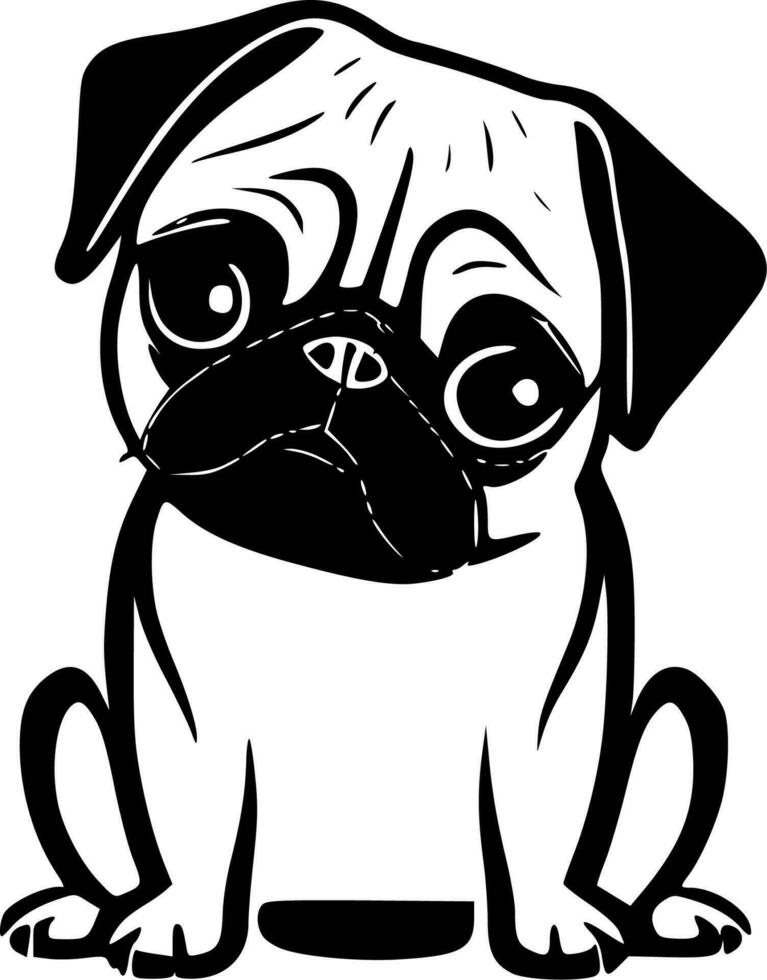 Pug - High Quality Vector Logo - Vector illustration ideal for T-shirt graphic