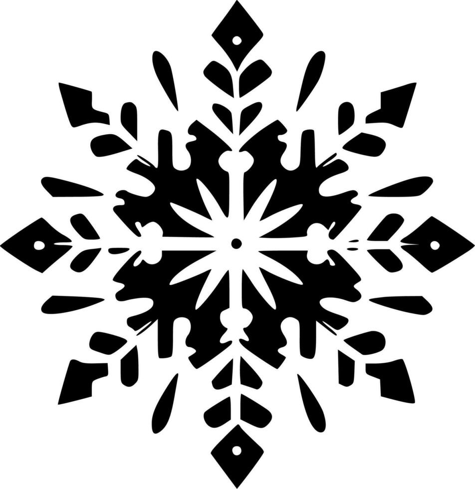 Snowflake, Minimalist and Simple Silhouette - Vector illustration