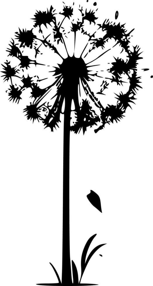 Dandelion, Minimalist and Simple Silhouette - Vector illustration