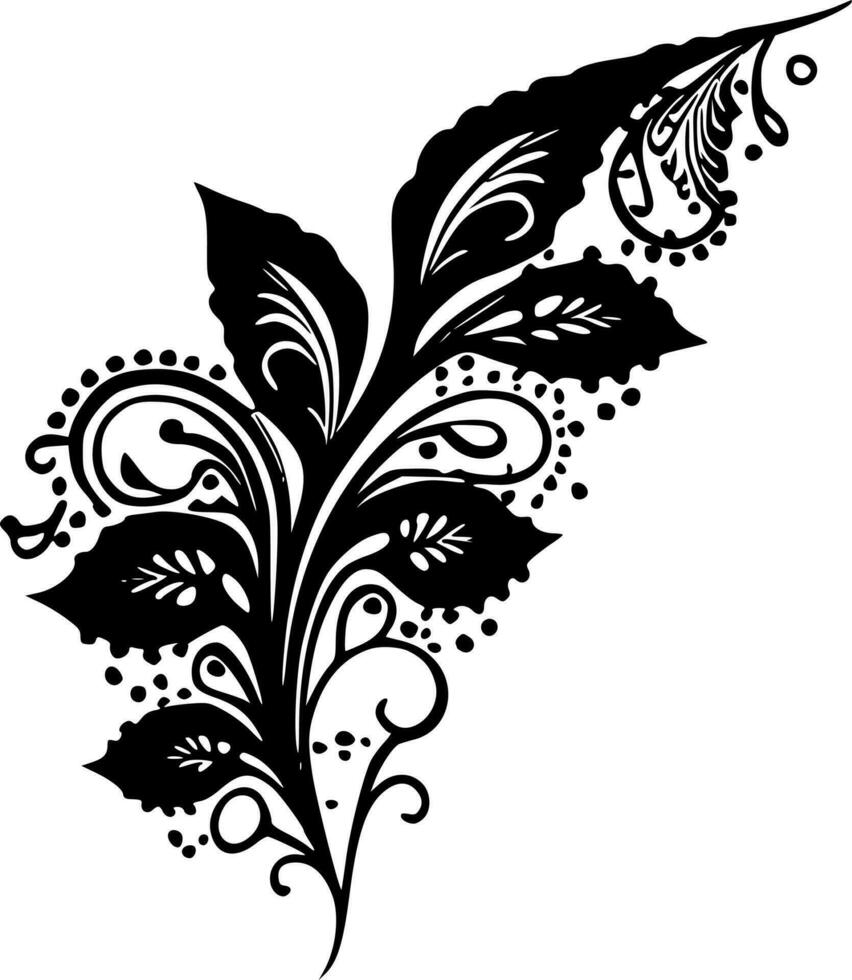 Lace - Black and White Isolated Icon - Vector illustration