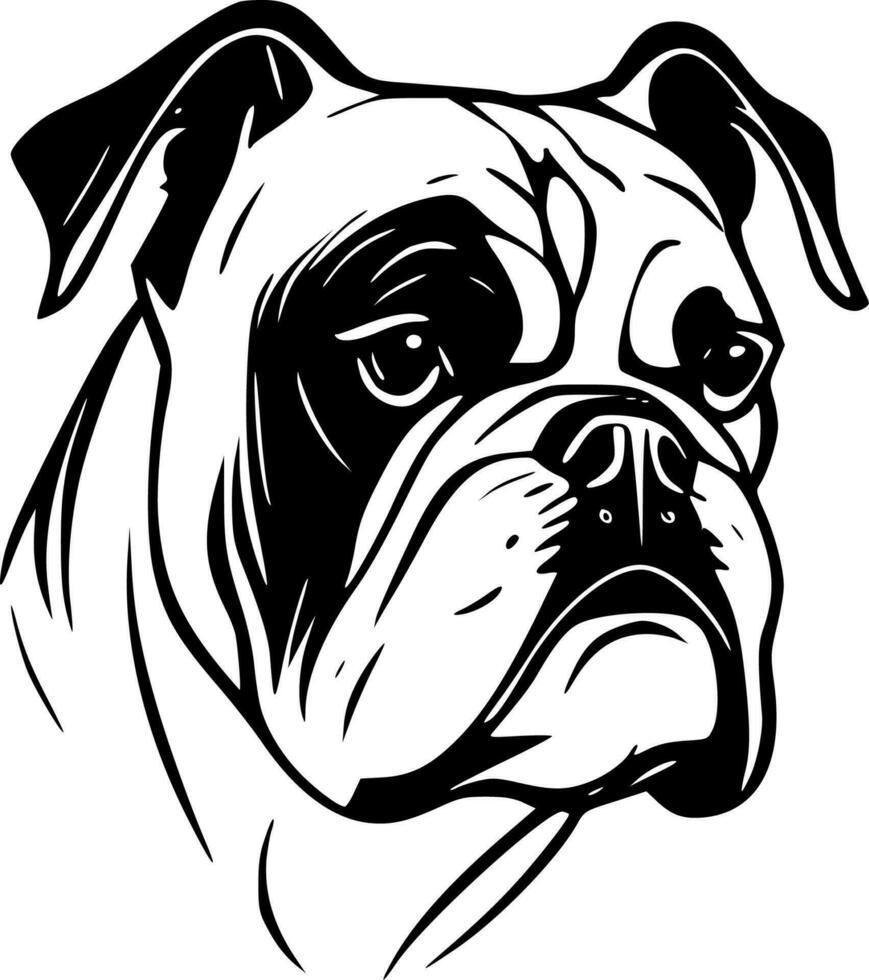 buldog - minimalista y plano logo - vector ilustración