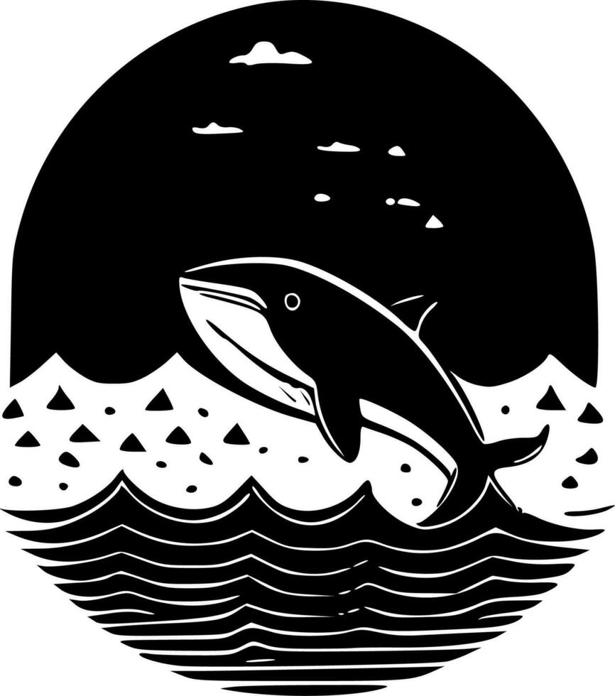 mar - minimalista y plano logo - vector ilustración