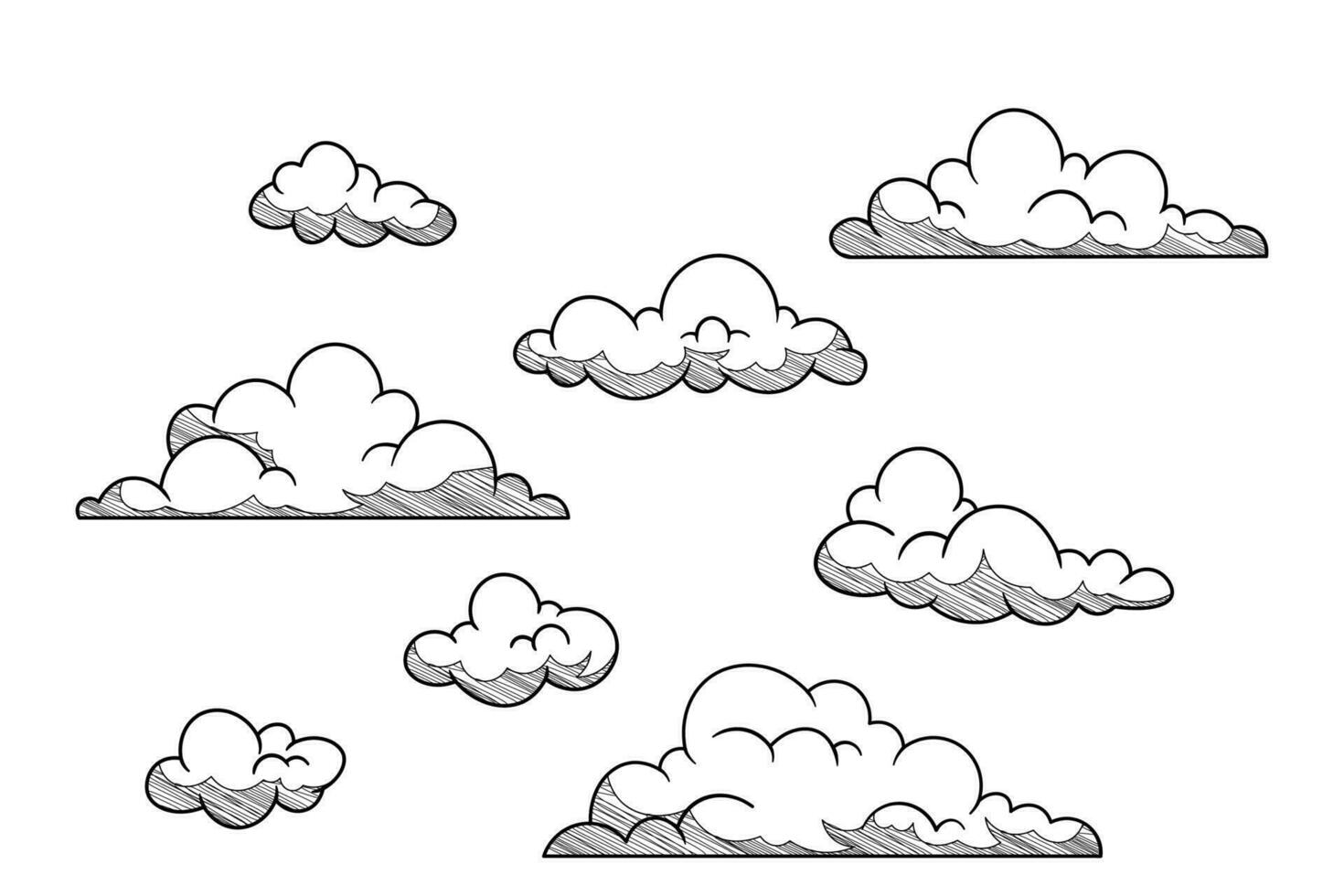 sketch cloud vector. hand drawing cloud. vector