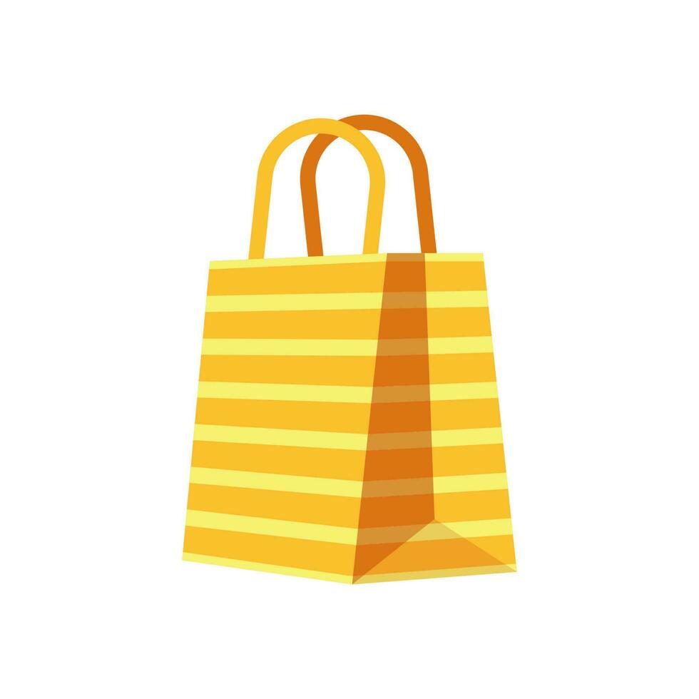 Flat design yellow shopping bag vector