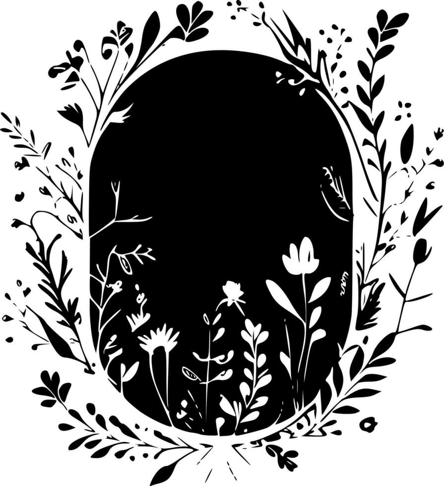 Floral Frame - Minimalist and Flat Logo - Vector illustration