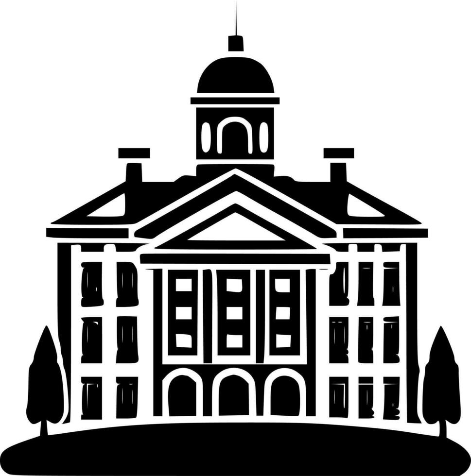 Universidad - minimalista y plano logo - vector ilustración